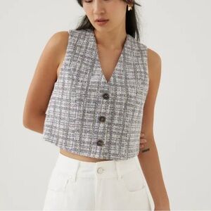 Love Bonito Kamille Tweed Crop Vest